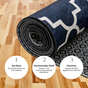 miqna Läufer Teppich,Waschbar Küchenläufer, Rutschfest Flur Teppich schwarz weiß