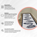 miqna Moderner Küchenläufer Waschbar Rutschfest Teppich Schwarz Weiß