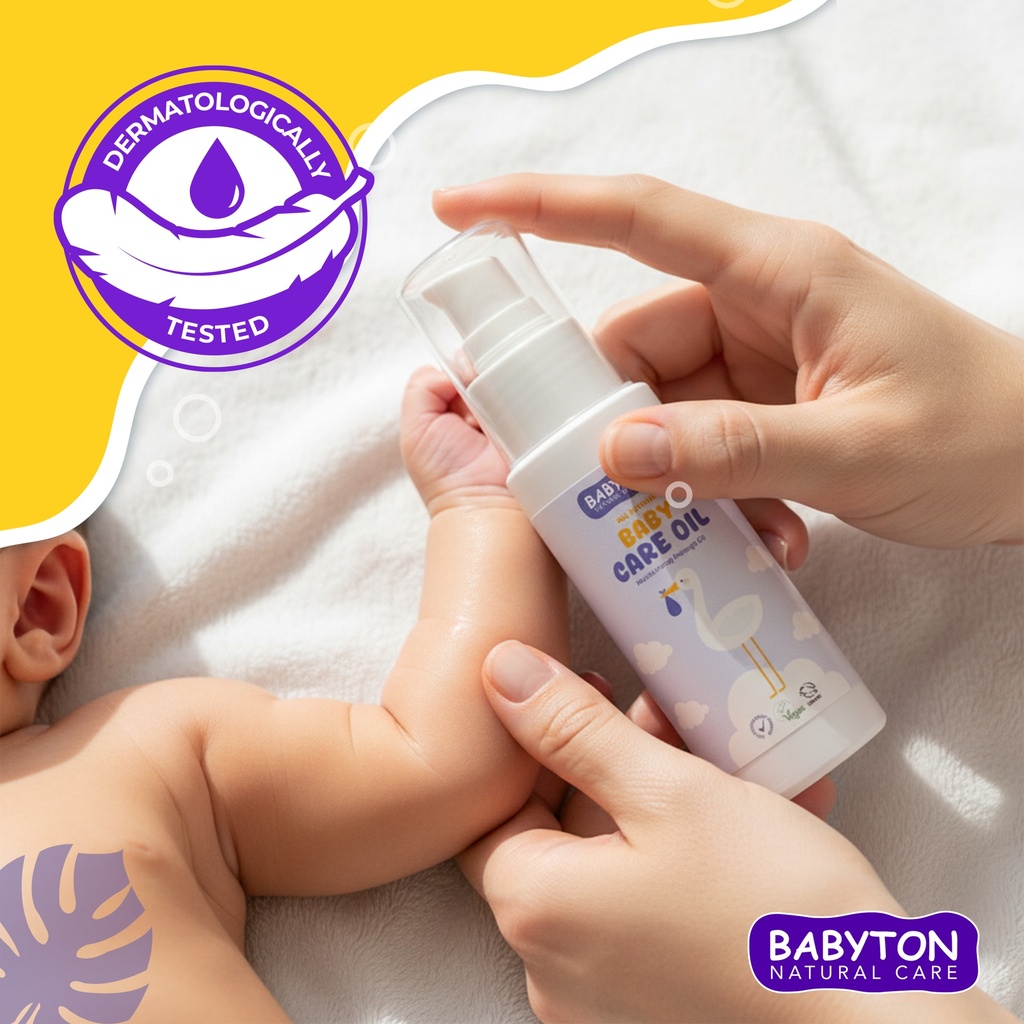 Babyton Baby Pflegeöl 50 ml | Natürliches Calendula-Aprikose Öl für empfindliche Haut