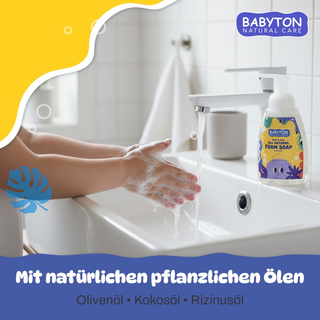 Babyton Natur-Schaumseife für Kinder 350 ml | Sanft, Vegan & Parabenfrei