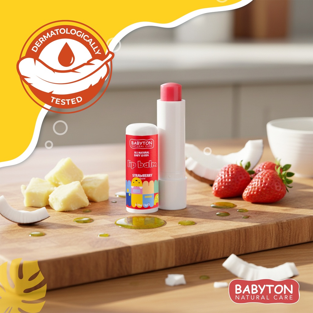 Babyton Kinder Lippenbalsam Erdbeere 5g | Natürlich, Parabenfrei, Sanft