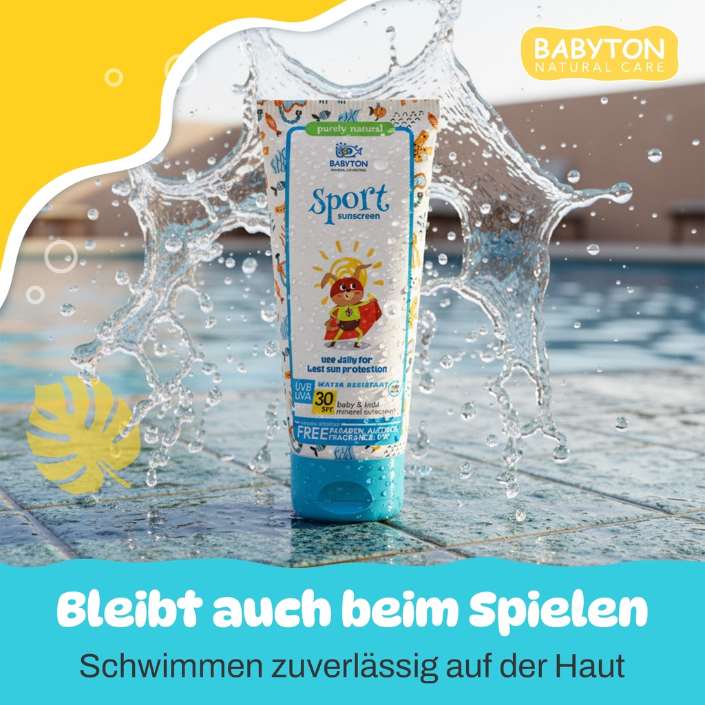 Babyton Mineral Sonnencreme SPF 30 für Babys & Kinder, Wasserfest, Sanft