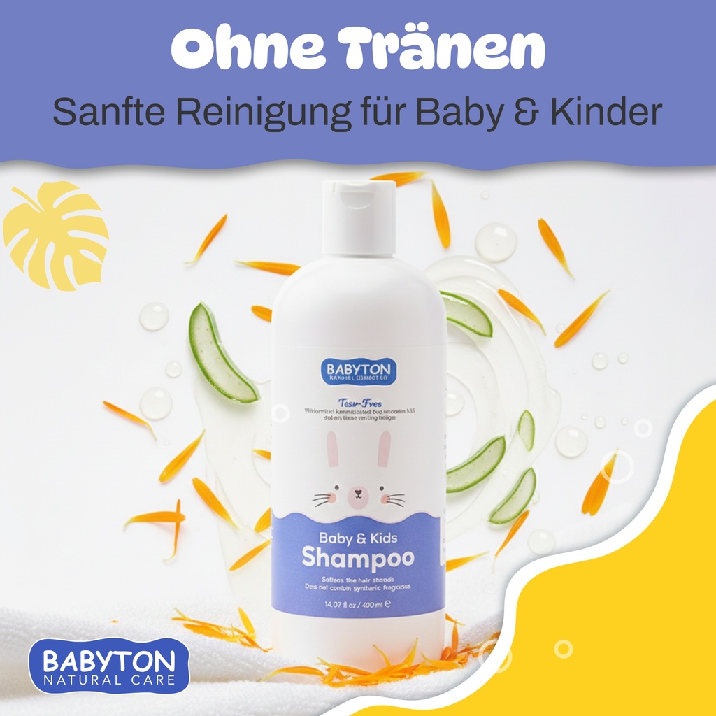 Babyton Baby Shampoo 400ml – Tränenfrei, SLES & Parabenfrei, Vegan & Sanft
