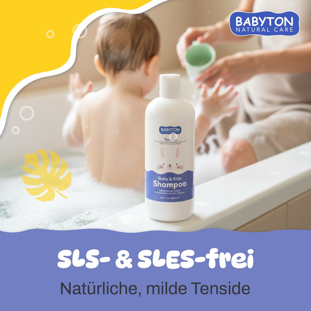 Babyton Baby Shampoo 400ml – Tränenfrei, SLES & Parabenfrei, Vegan & Sanft