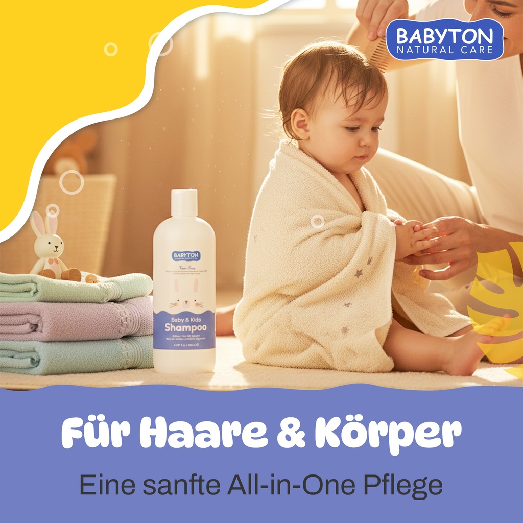 Babyton Baby Shampoo 400ml – Tränenfrei, SLES & Parabenfrei, Vegan & Sanft