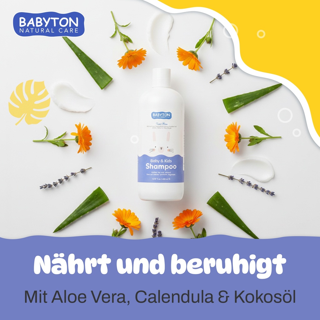 Babyton Baby Shampoo 400ml – Tränenfrei, SLES & Parabenfrei, Vegan & Sanft