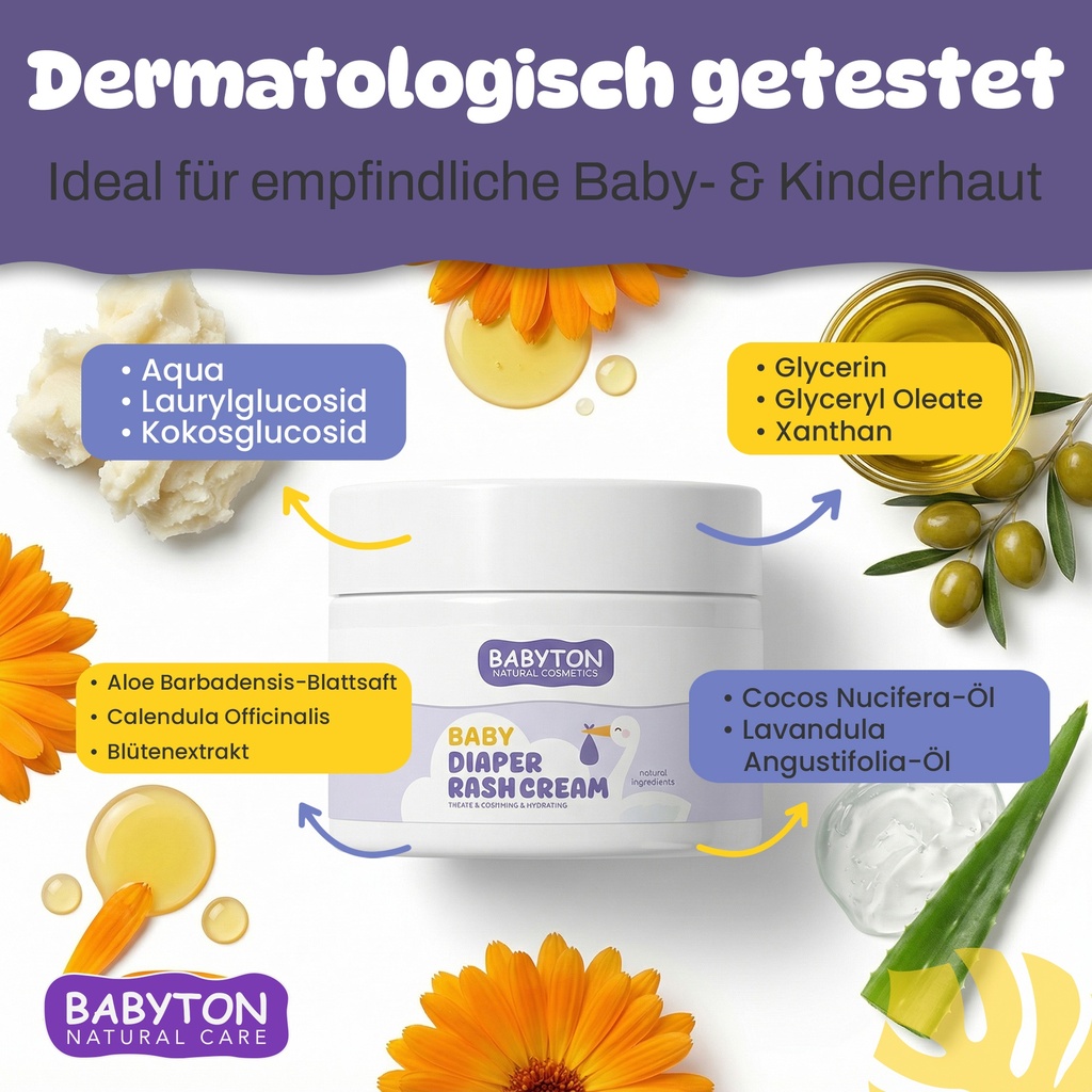 Babyton Baby Windelcreme 50ml | Natürlich, sanft & parabenfrei
