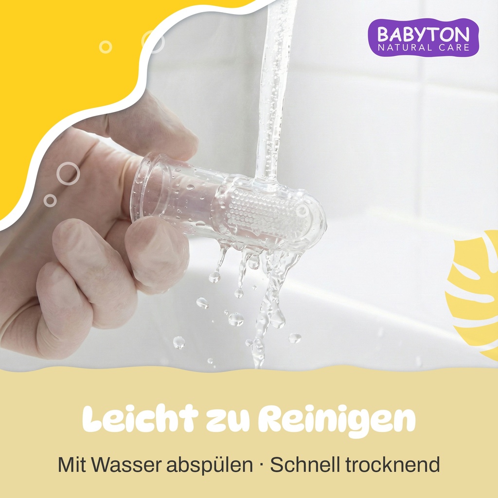 Babyton Silikon Fingerzahnbürste für Babys, Doppelseitig, BPA-frei, Weich