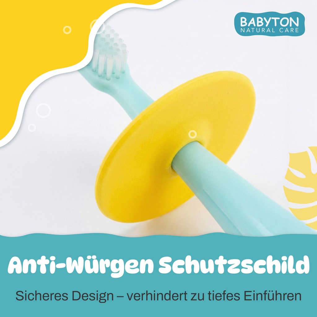 Babyton Silikon Zahnbürste für Babys 6-24 Monate, BPA-frei & weich
