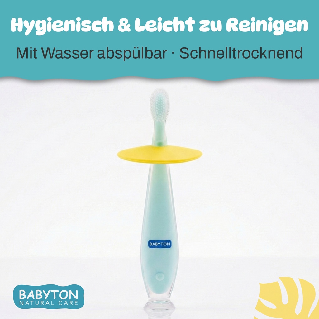 Babyton Silikon Zahnbürste für Babys 6-24 Monate, BPA-frei & weich