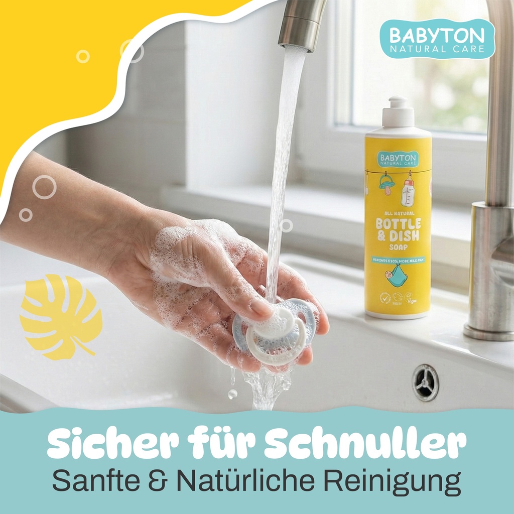 Babyton Babyflaschen Reiniger 500ml | Pflanzlich, Ungiftig, Leicht Abspülbar