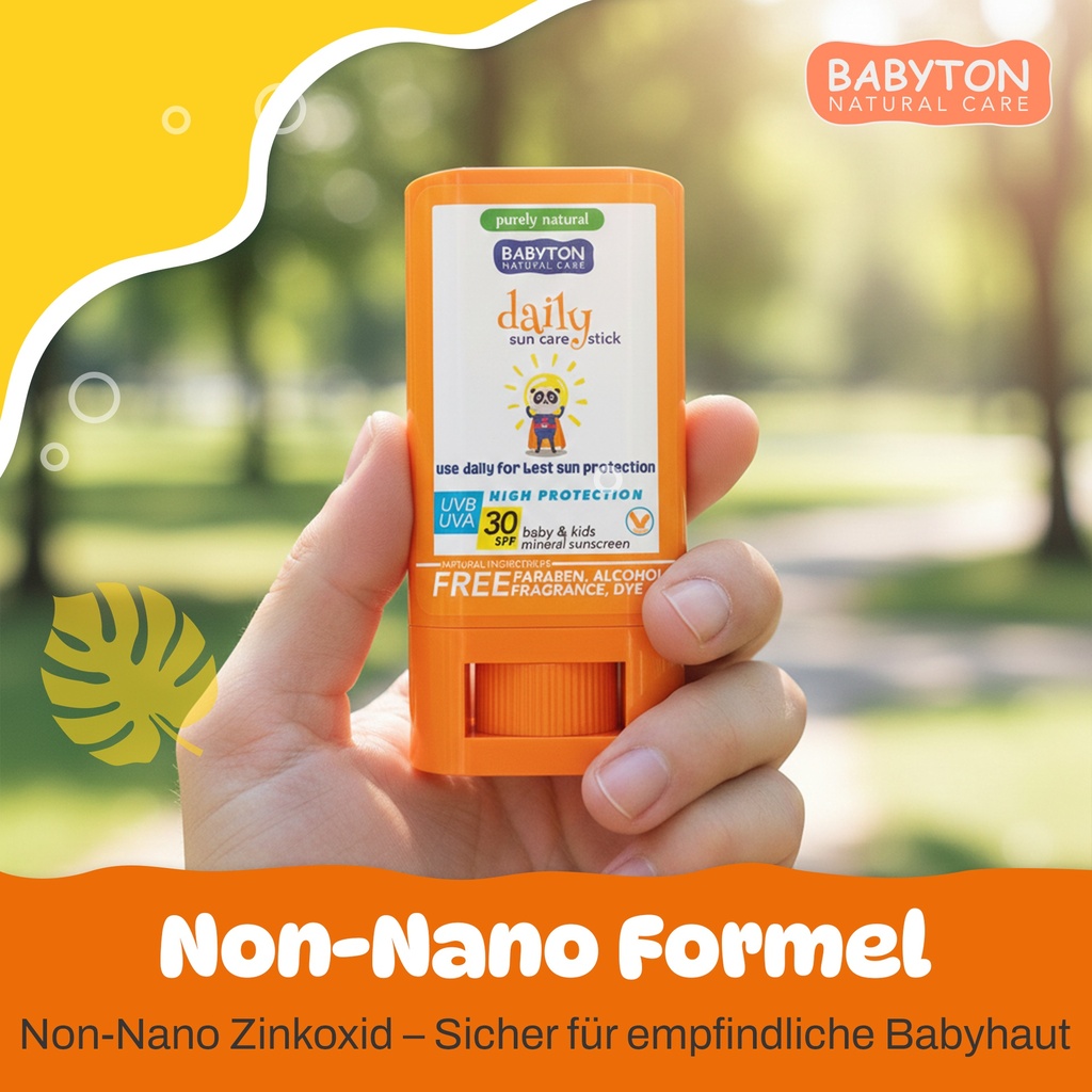 Babyton Kids Sonnenschutz Stick SPF 30 | Bio, Hypoallergen, Kokos, Wasserfest