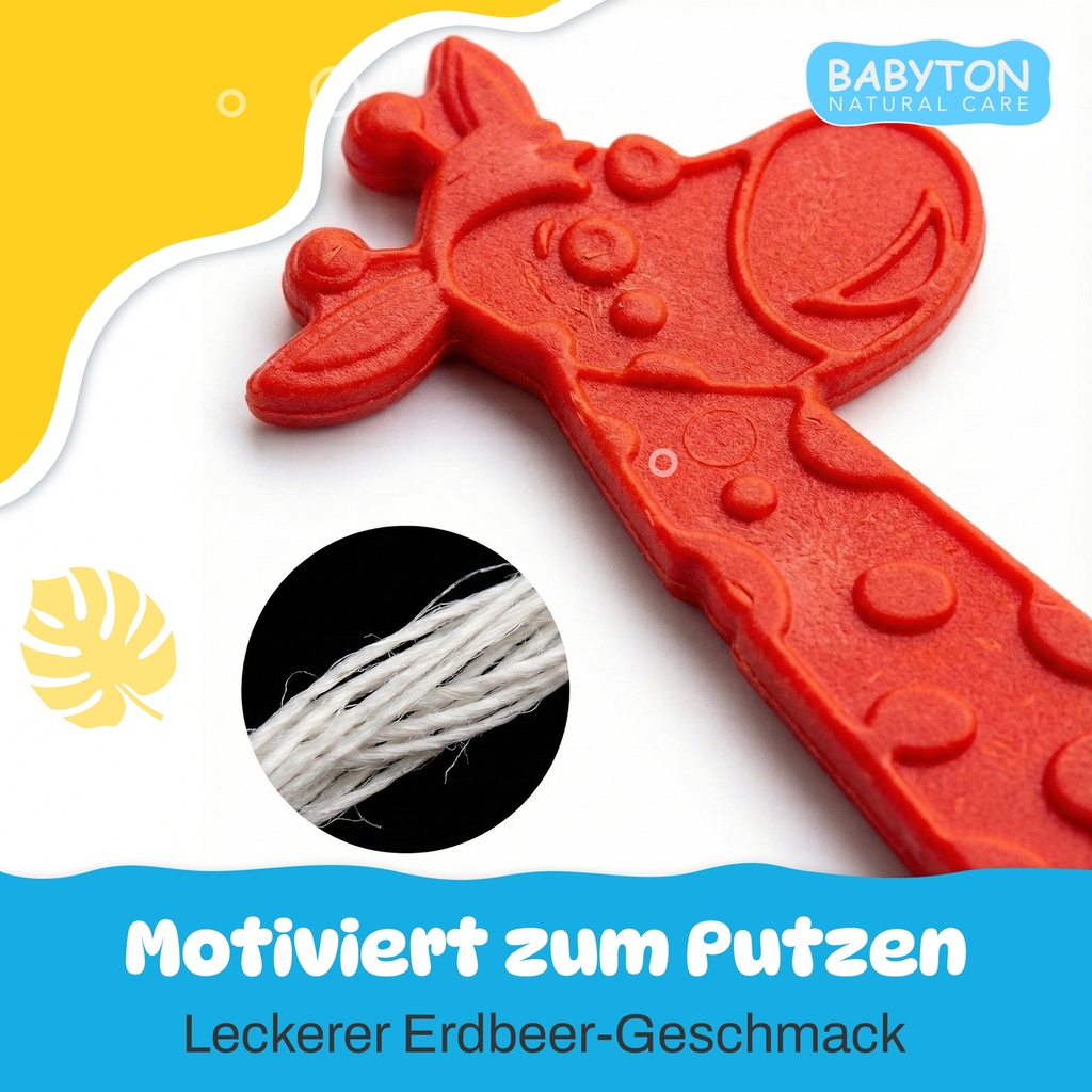 Babyton Magic Floss für Babys | 30 Stück sanfte Zahnseide Picks für empfindliches Zahnfleisch & Milchzähne, BPA-frei, PVC-frei, umweltfreundlich