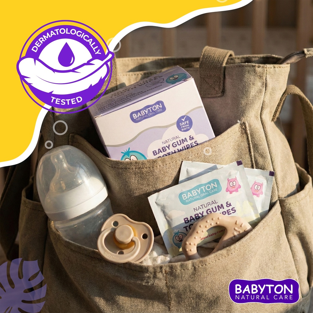 Babyton Baby Zahn- & Zahnfleischtücher 25 Stk, Fluoridfrei, Xylit, Einzeln