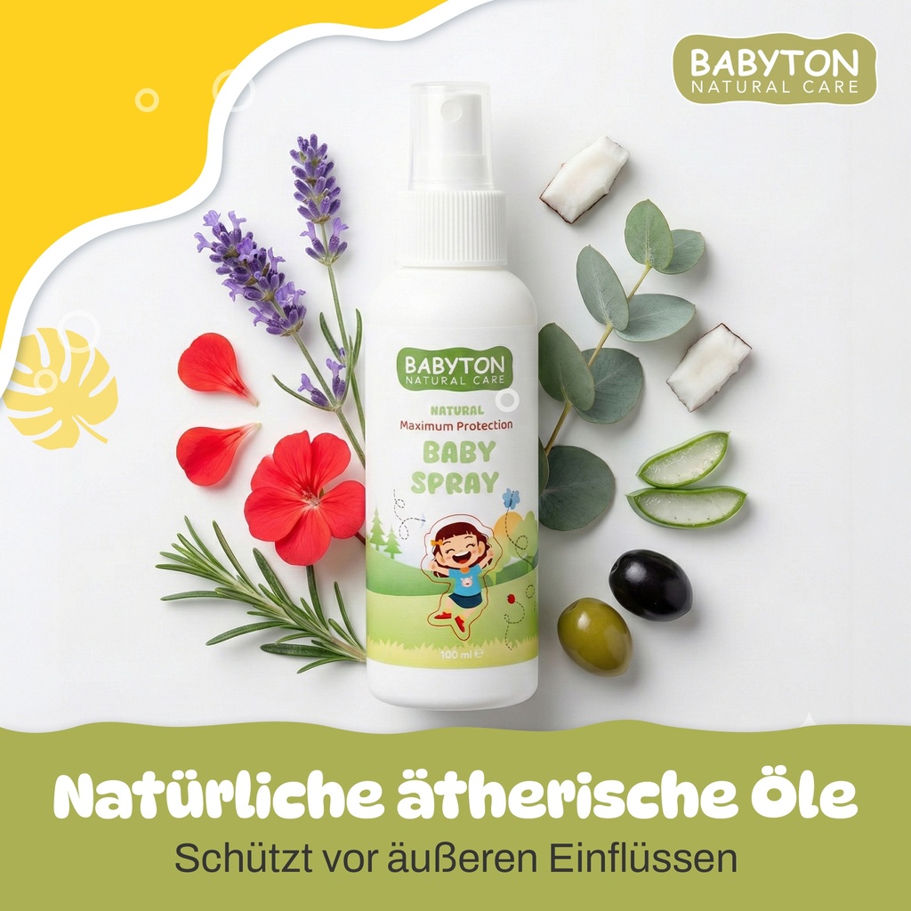 Babyton Organic Baby Spray 100ml | Natur, Vegan, Sensible Haut, Parabenfrei