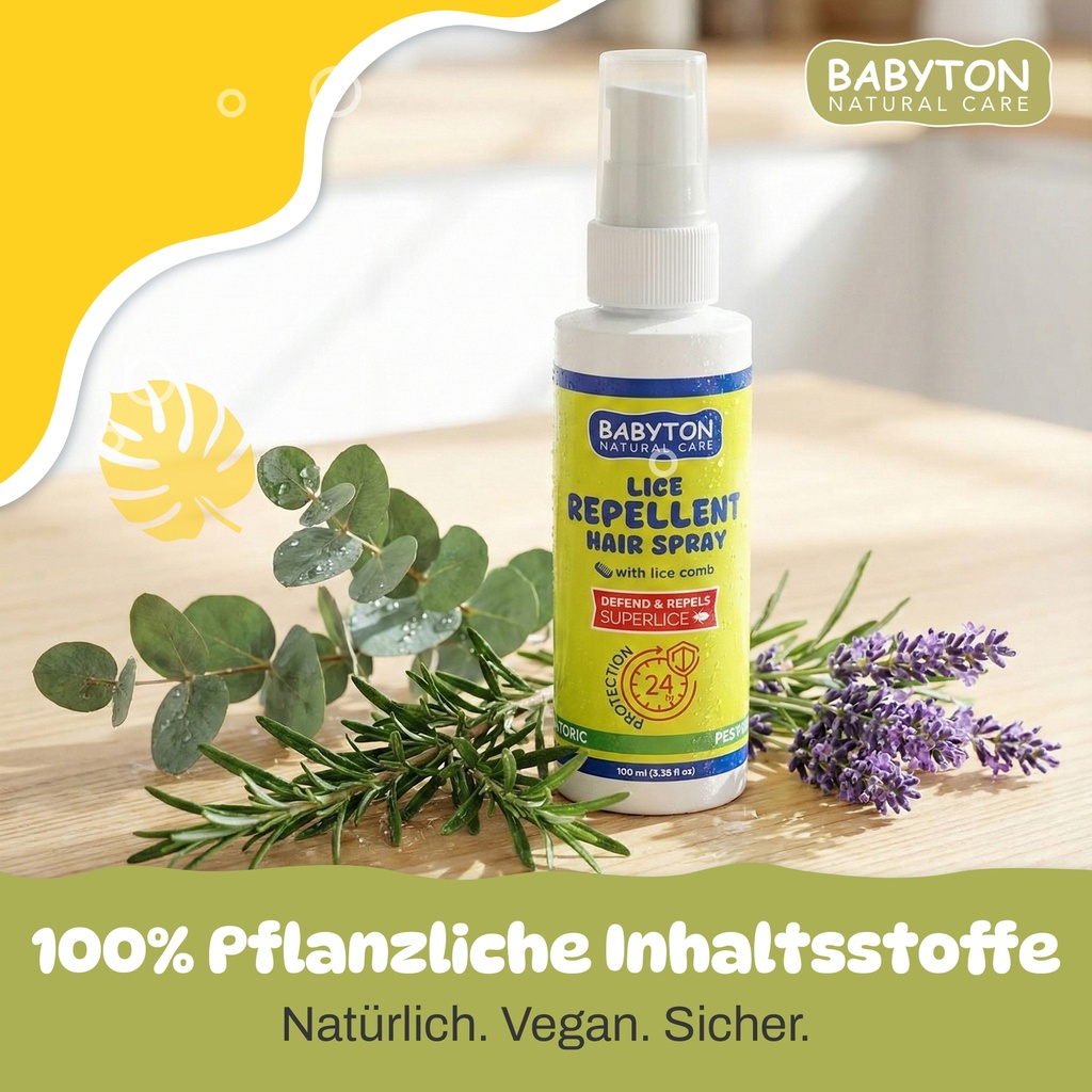Babyton Lice Repellent Hair Spray & Comb 