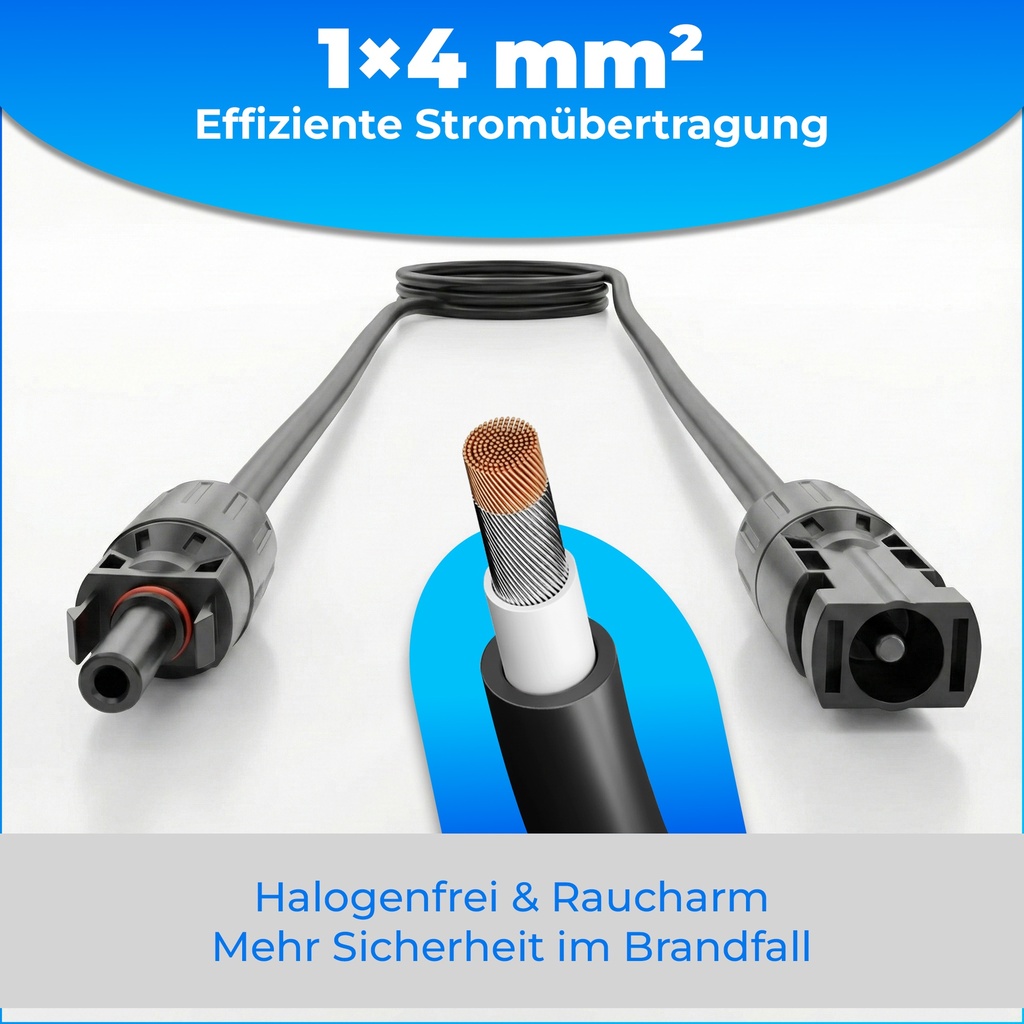 MC4 Doppelanschlusskabel Länge: 2,4 Meter
