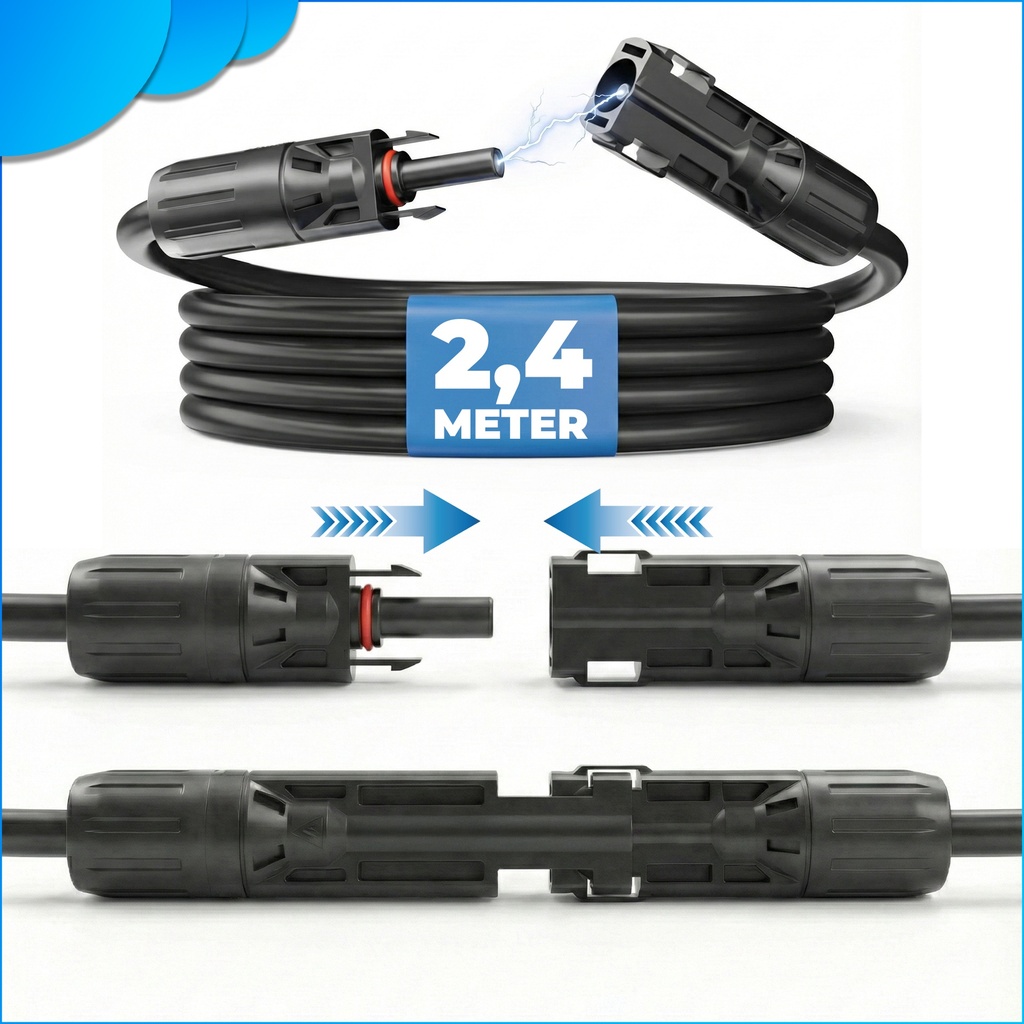 MC4 Doppelanschlusskabel Länge: 2,4 Meter