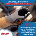 Beybi | 12 Paar Arbeitshandschuhe, Nitrile 1/2 Coated, robust