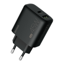 beclad. 45W 2 Port  Travel Adapter (C+A Max 20W) BLACK