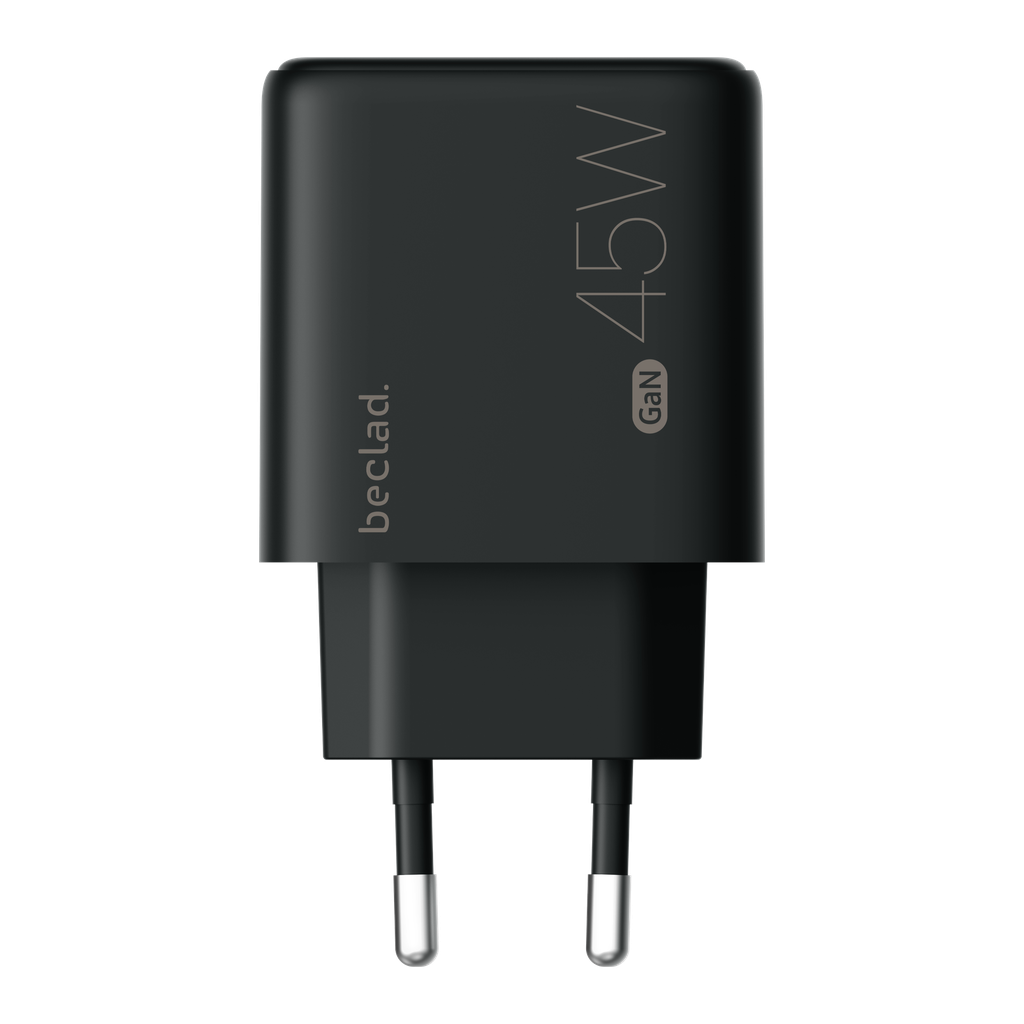 beclad. 45W 2 Port  Travel Adapter (C+A Max 20W) BLACK