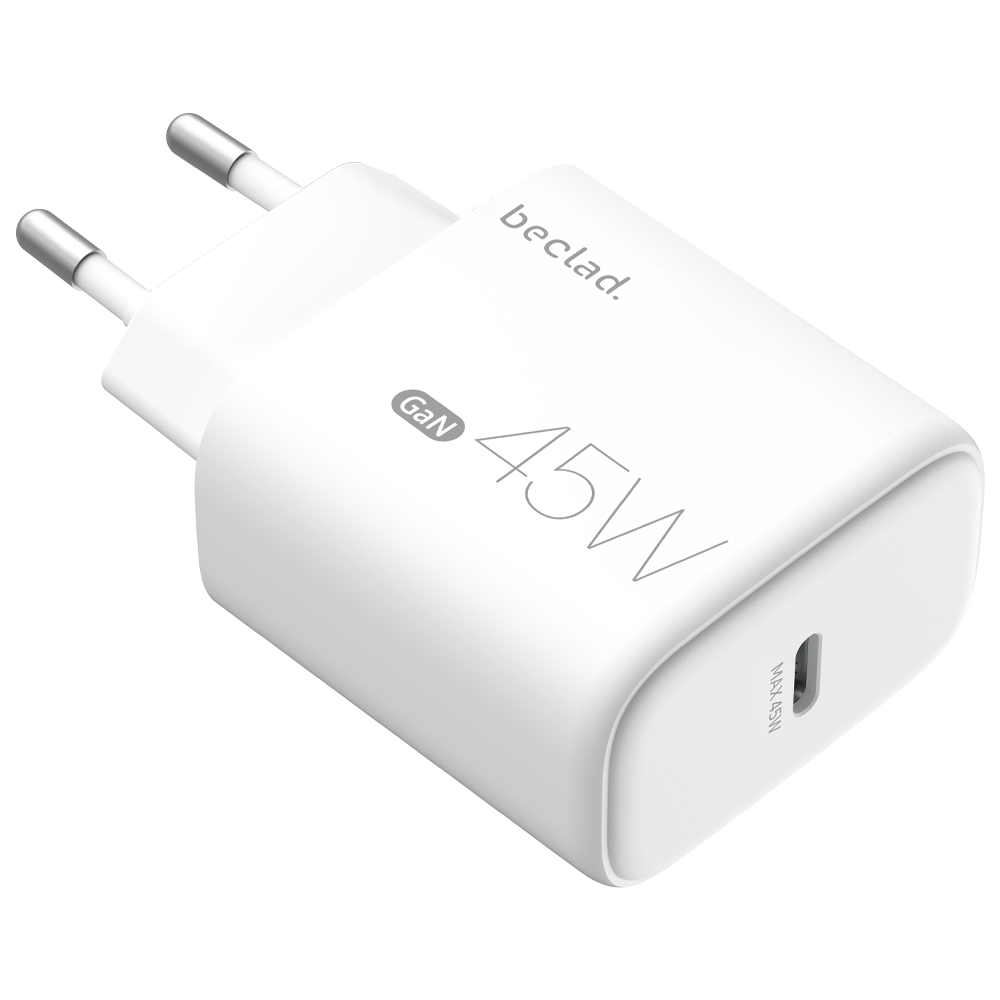 beclad. 45W Type C 1 port  Travel Adapter WHITE BE-PT646WG-GR