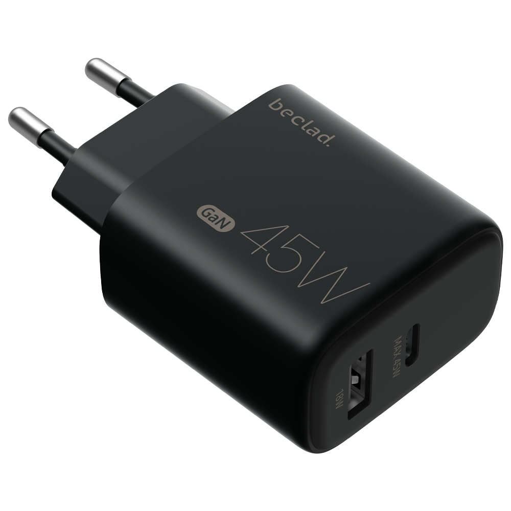 beclad. 45W 2 Port Travel Adapter (C+A Max 20W) BE-PT745