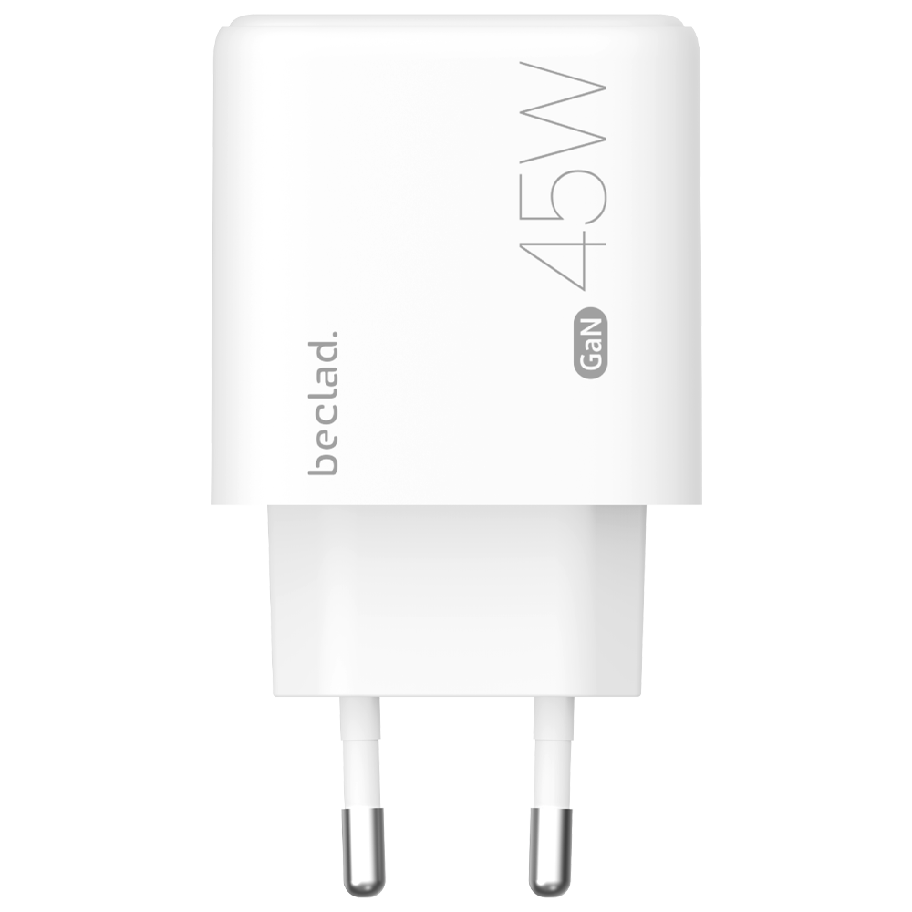 beclad. 45W 2 Port  Travel Adapter (C+A Max 20W) WHITE BE-PT745WG-GR