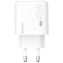beclad. 45W 2 Port  Travel Adapter (C+A Max 20W) WHITE BE-PT745WG-GR