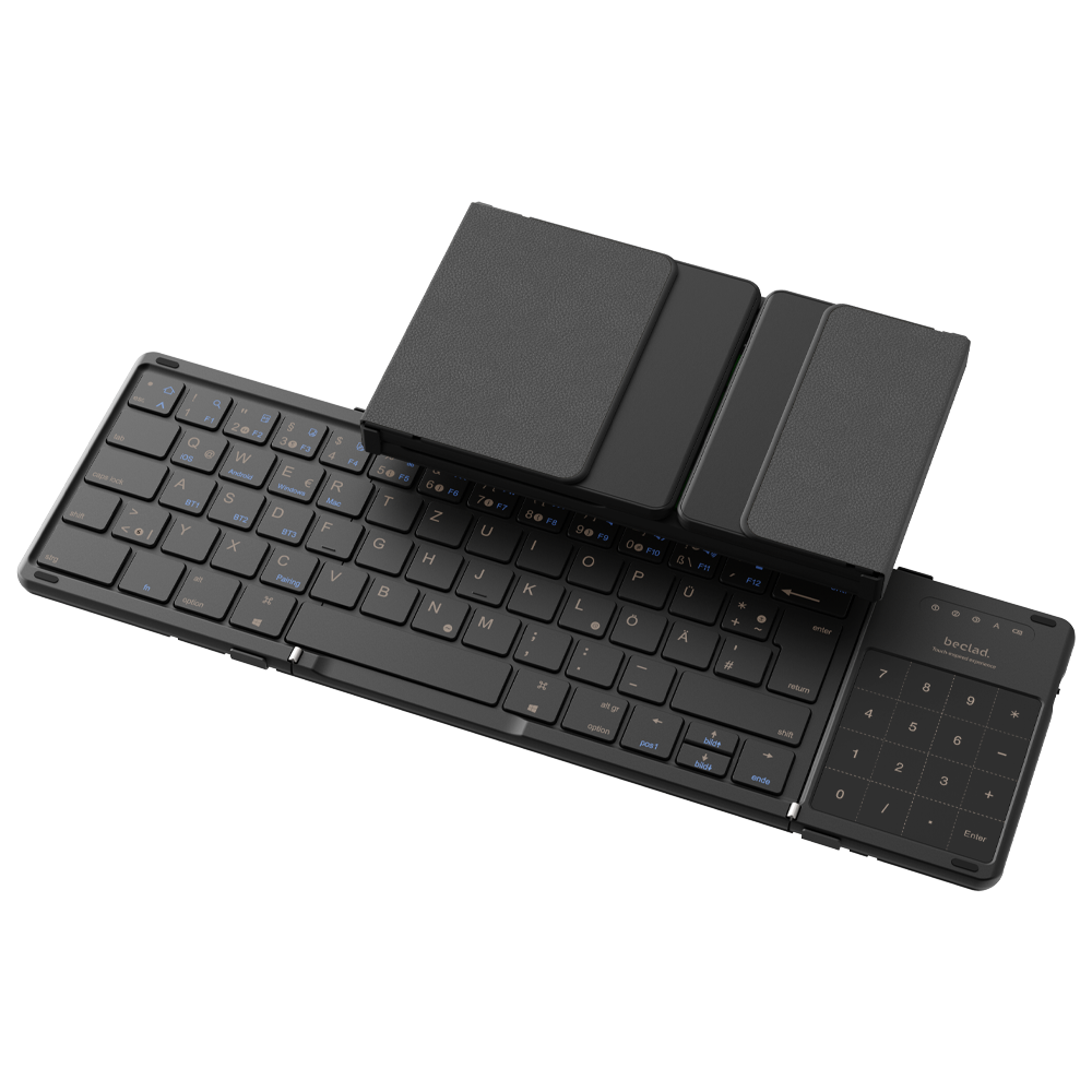 beclad. Foldable Bluetooth Keyboard with Number Pad Black BE-NK301