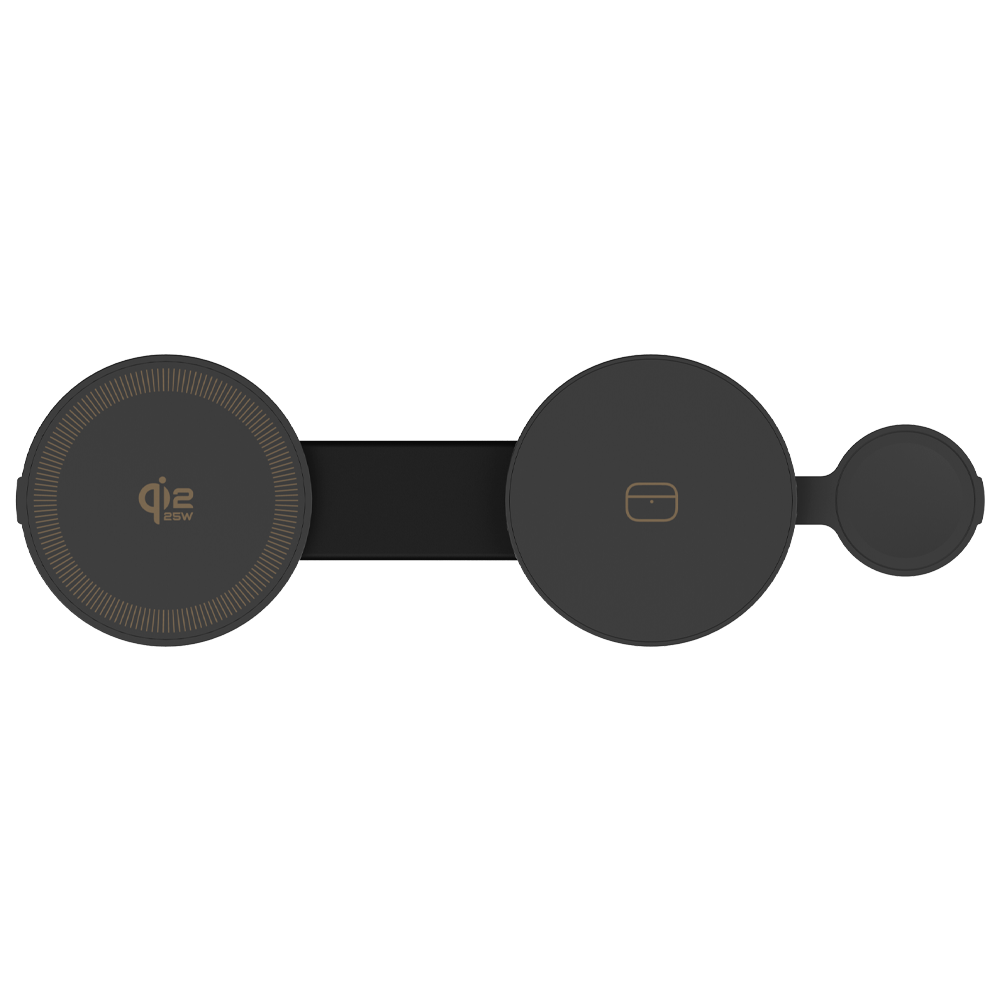 beclad. 3in1 Folding Wireless Charging Pad (Qi2.2) BLACK BE-PP301