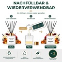Raumduft mit Duftstäbchen, Diffuser, Amber, Moschus, Vanillenoten, 110 ml