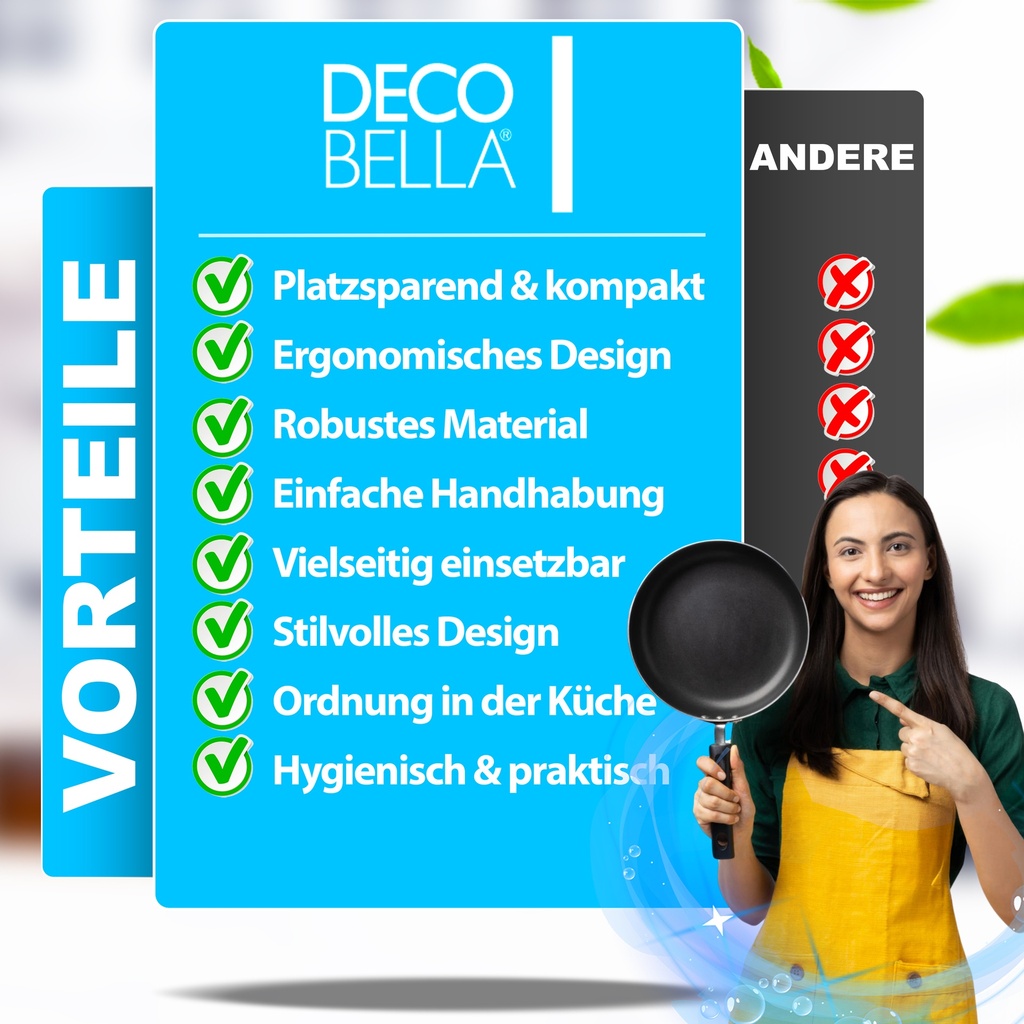 Topfdeckel Organizer, 28,2×15,1×9,1 cm, Plastik, Schwarz