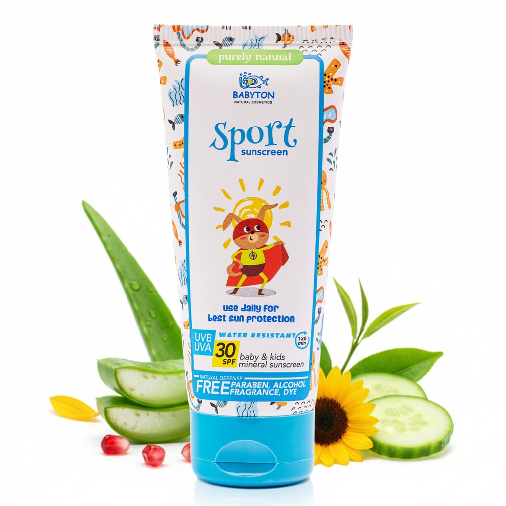 Babyton Mineral Sonnencreme SPF 30 für Babys & Kinder, Wasserfest, Sanft