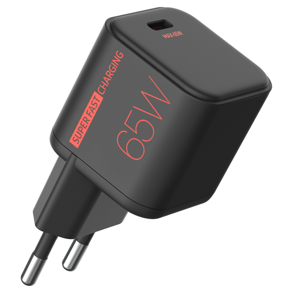 beclad. Mini 65W 1 Port Travel Adapter BLACK BT-PT165MBG-GR