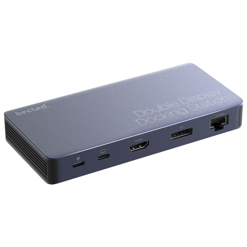 beclad. Double Display Docking Station Silver BE-ND001