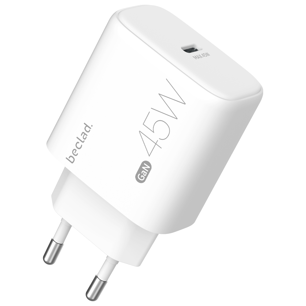beclad. 45W Type C 1 port  Travel Adapter WHITE BE-PT646WG-GR