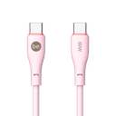 beclad. 60W C to C Silicone Charging Cable Pink BE-PC260PG-GR