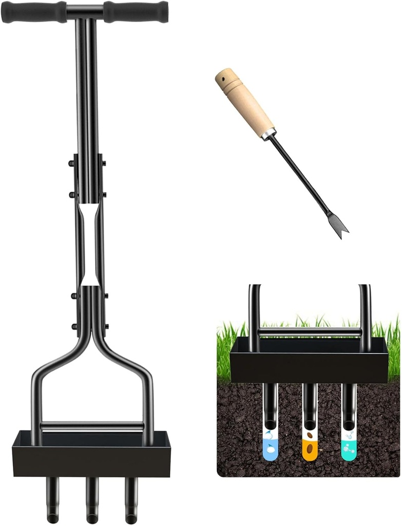 Kedoxi Manuell Rasenlüfter 3 Zinken, 38In Aerifizierer für Garten&Hof