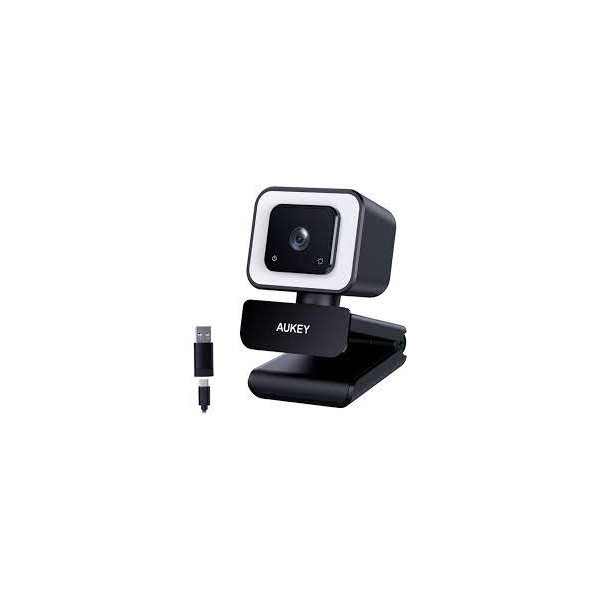 Aukey PC-LM6 Webcam mit Ring Licht Full HD - Schwarz