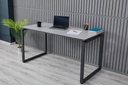 MMX METAL Schreibtisch aus Metall, Hellgrau farbene Platte und schwarzes Gestell, Computertisch, einfache Montage, 140 x 70 x 73 cm