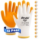 Beybi | 12 Paar Arbeitshandschuhe - Polyester, Nitril 1/2-Beschichtung
