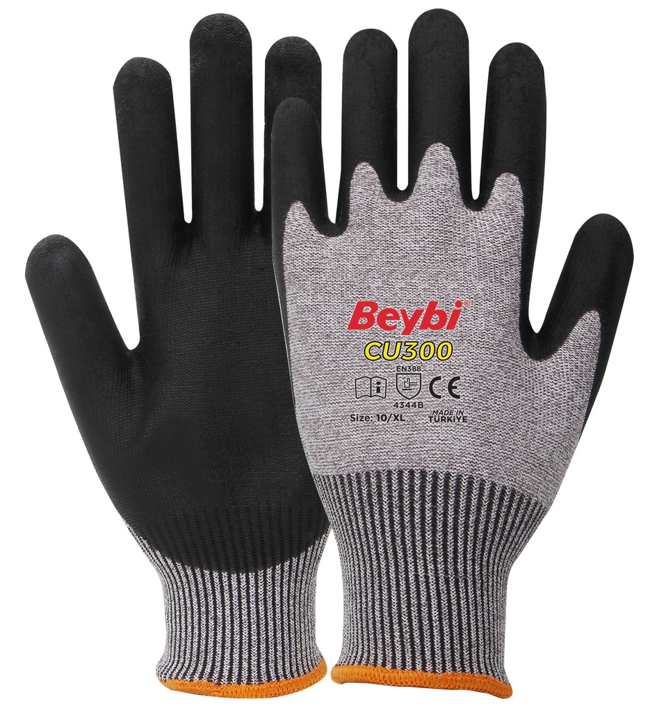 Beybi | 12 Paar Arbeitshandschuhe, Nitrile 1/2 Coated, robust