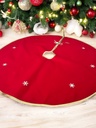 Weihnachtsbaumrock Rund Rot-Gold mit Schneeflocken-Motiv, 90 cm Weihnachtsdeko