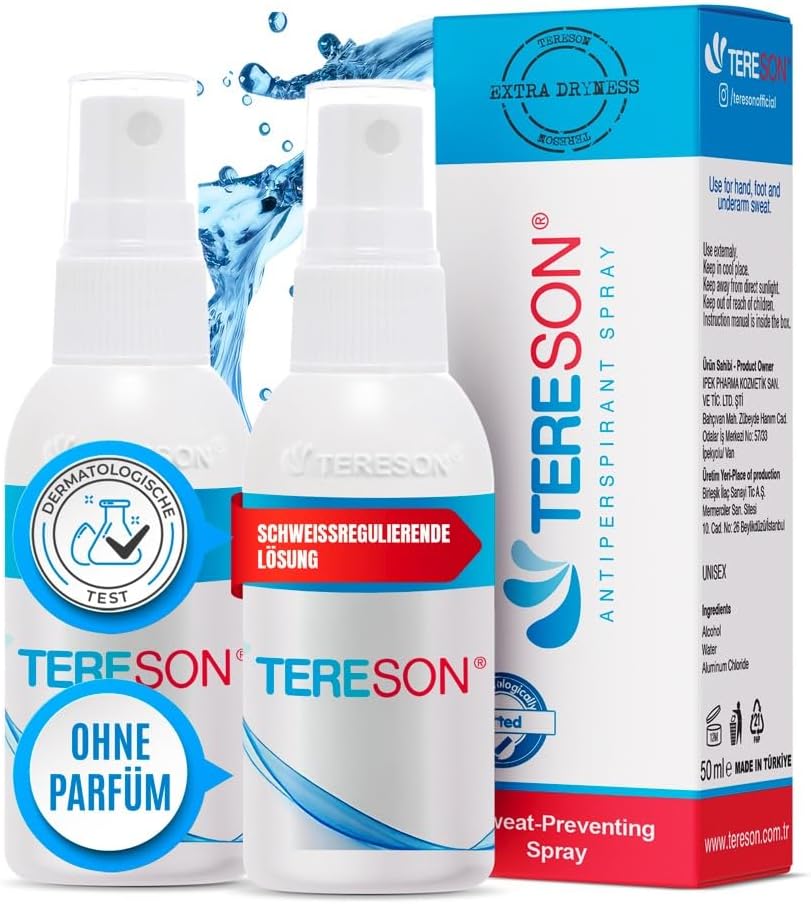 Tereson® 2x Anti Schweiß Spray – Starkes Antitranspirant für Hände & Füße