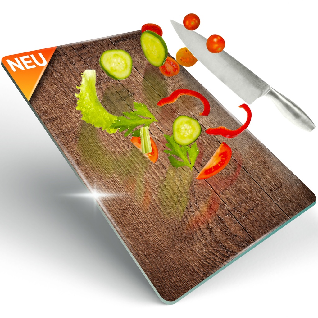 Decovetro Schneidebrett Glas |40x30cm | Glass Cutting Board | Leicht zu reinigen