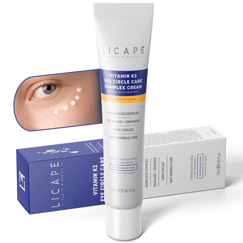 Licape® Augencreme 15 ml | Feuchtigkeitspflege für strahlende Haut, Vitamin K2