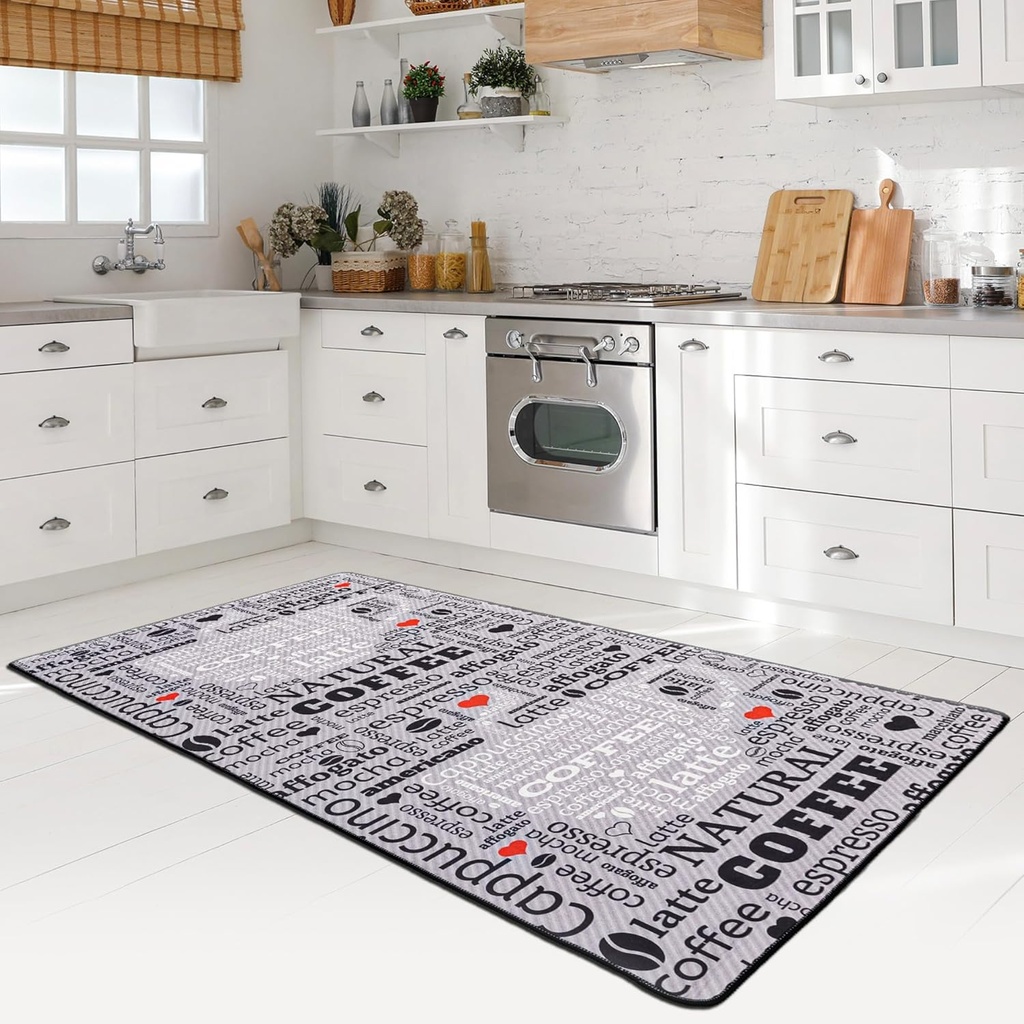 miqna Teppich Moderner Küchenteppich  Gel Läufer Küchenläufer mit rutschfestem