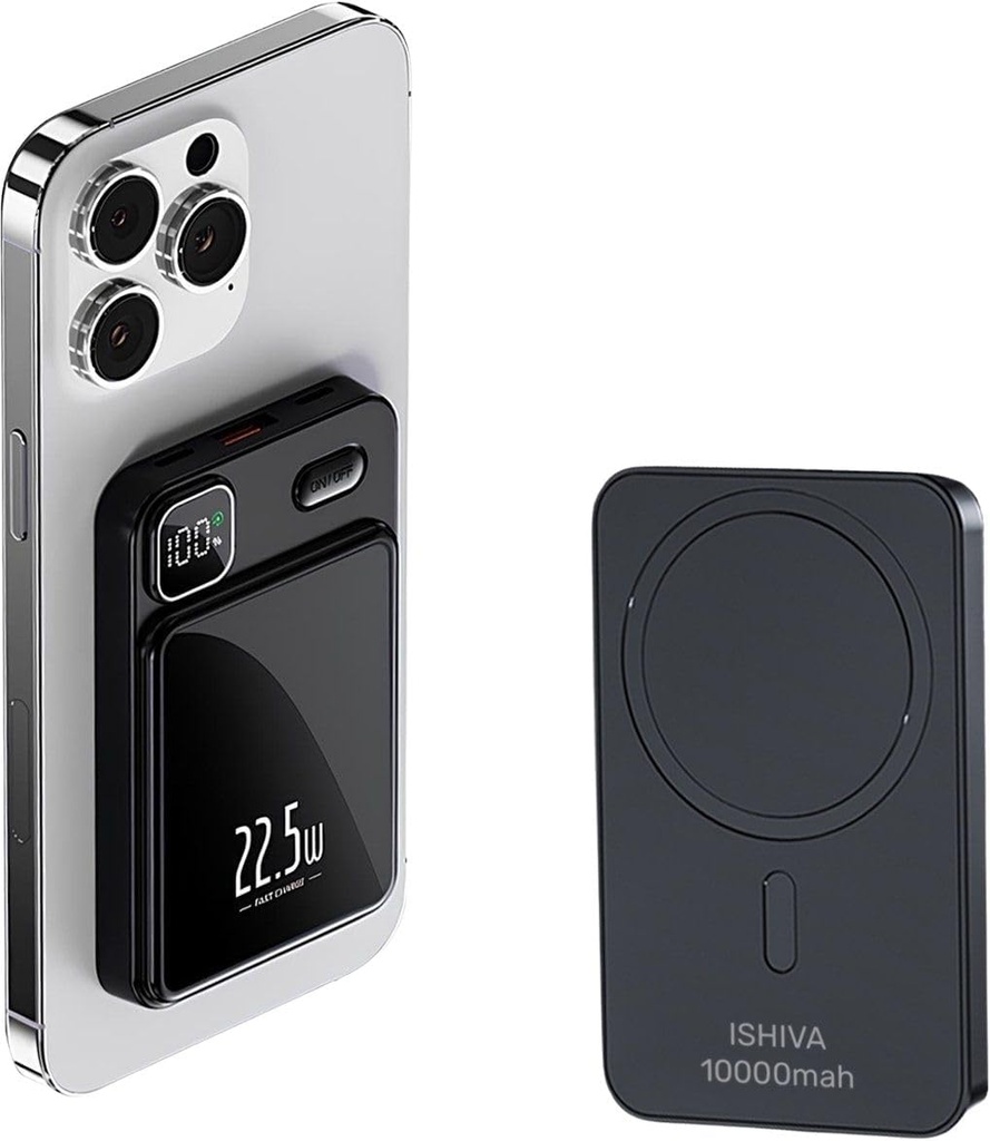UFUZON Ishiva Magnetische Kabellose Powerbank 10000 mAh, 22,5W |Schnellladegerät