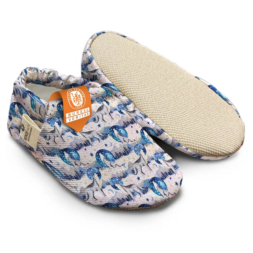 Kokopatik Organische Baumwolle Baby Hausschuhe rutschfest Neugeborene Mondruf